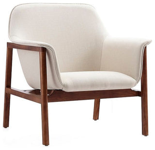 Miller Accent Chair in Cream and Walnut