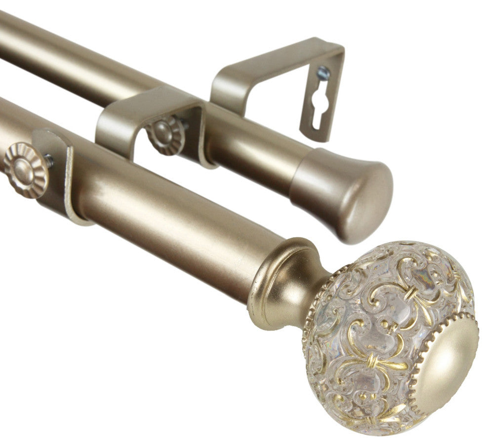 Elyse Double Curtain Rod 1" Od 48-84", Gold