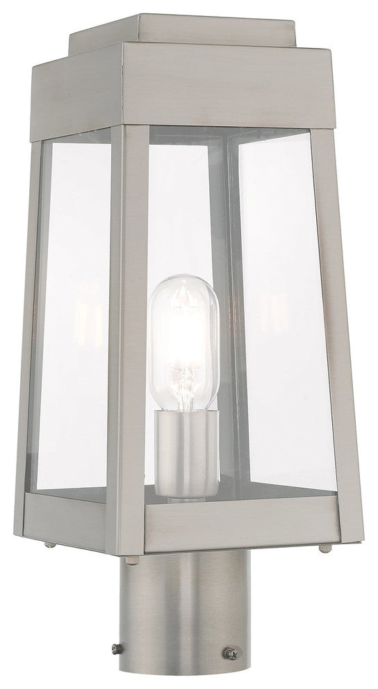 Livex Lighting Brushed Nickel 1-Light Outdoor Post Top Lantern