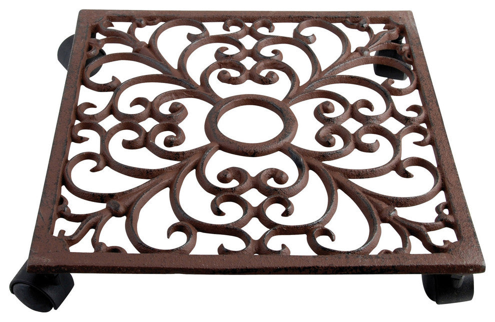 Plant Trolley - Square Cast Iron w/ Hole for Display