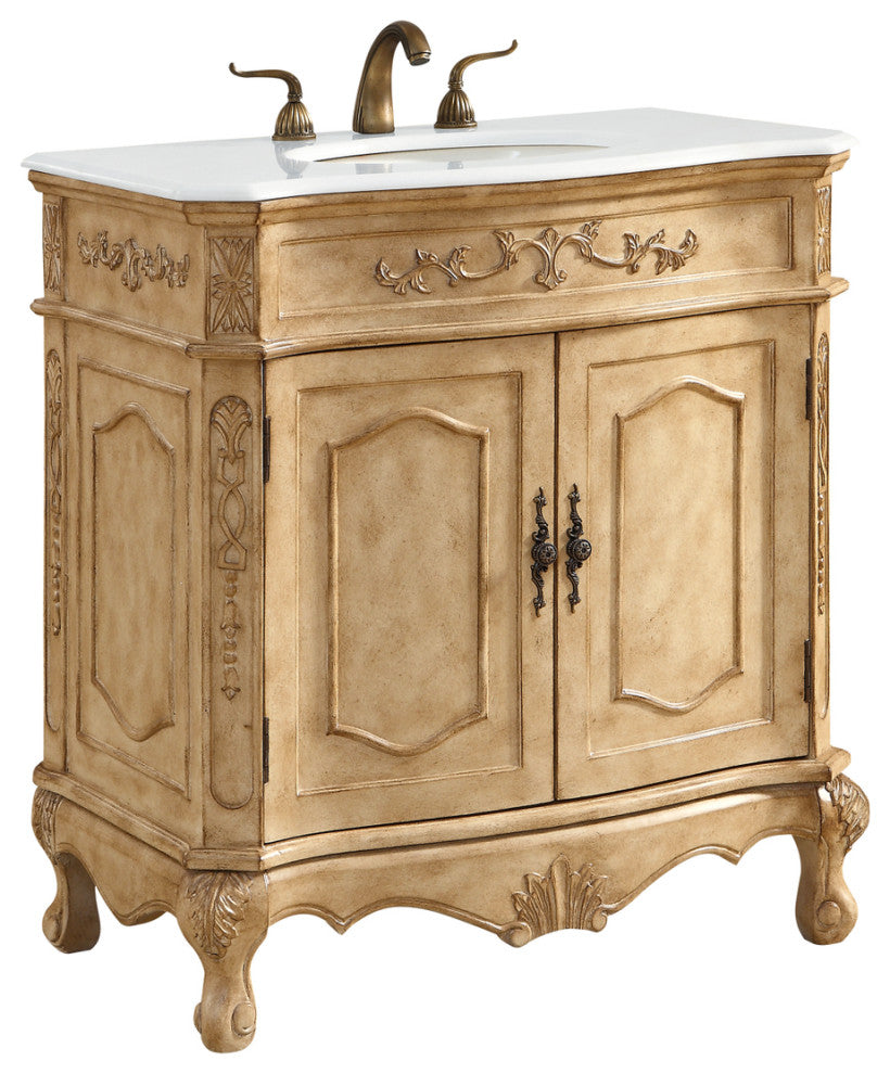 32" Single Bathroom Vanity, Vintage Mint
