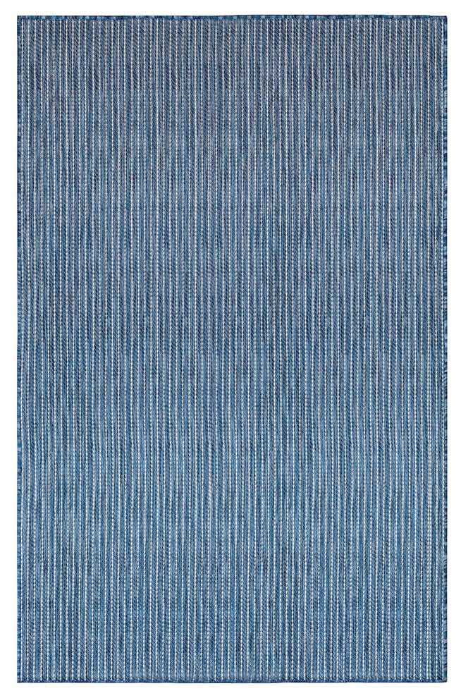 Carmel Texture Stripe Indoor/Outdoor Rug, Navy, 3'3"x4'11"