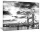 "Black and White View of London" Panorama Cityscape Wall Art, 20"x12"