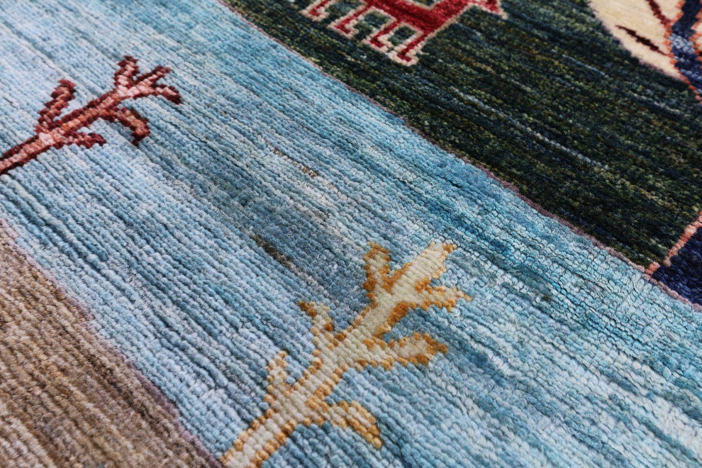 9' 0" X 11' 7" Hand Knotted Tribal Persian Gabbeh Wool Rug - Q12807