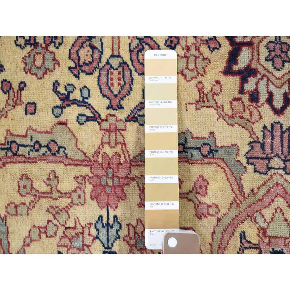 Beige Antique Turkish Sivas Mint Condition Clean and Soft Wool Rug 7'7" x 12'7"
