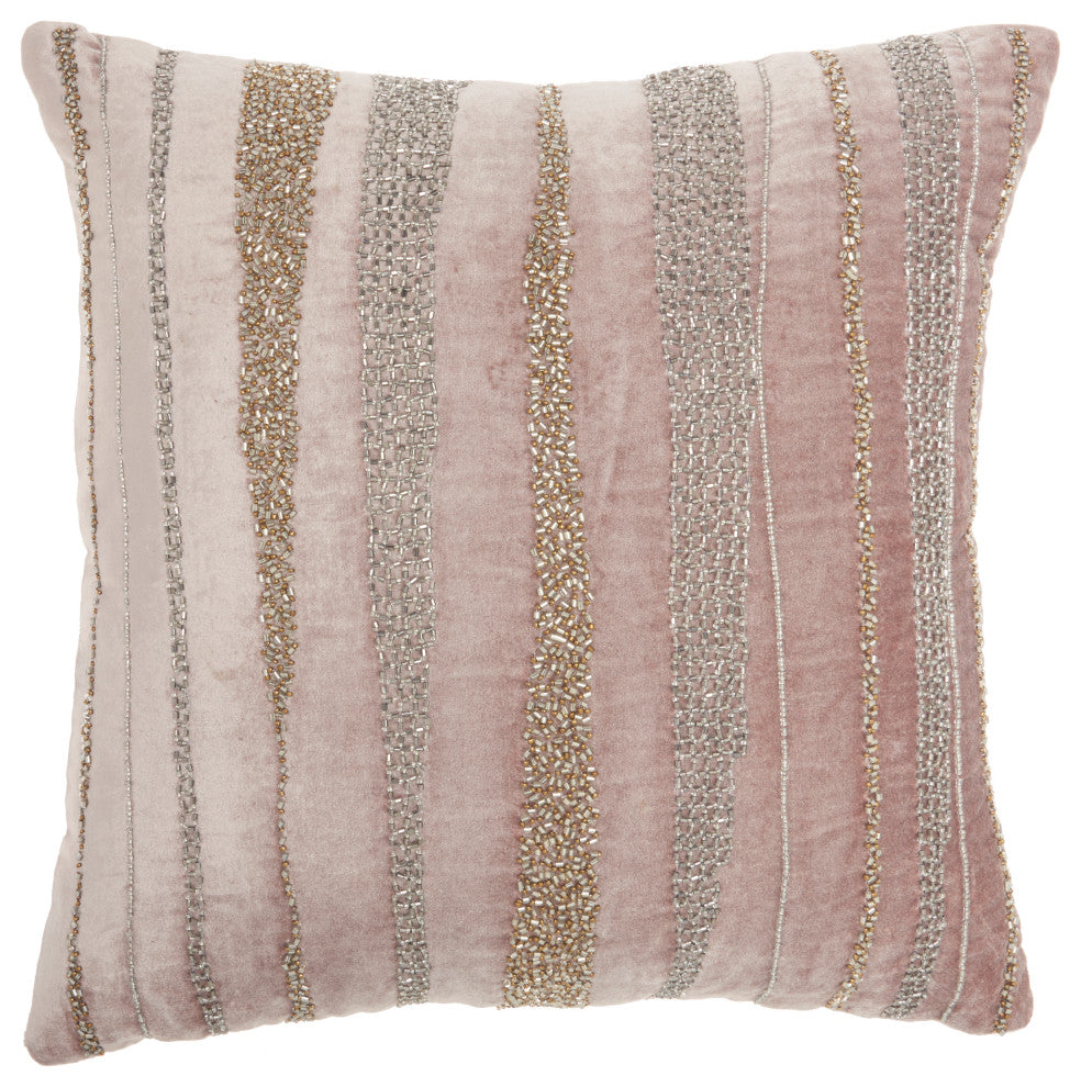 Mina Victory E1057 Throw Pillow, Nude, 18" x 18"