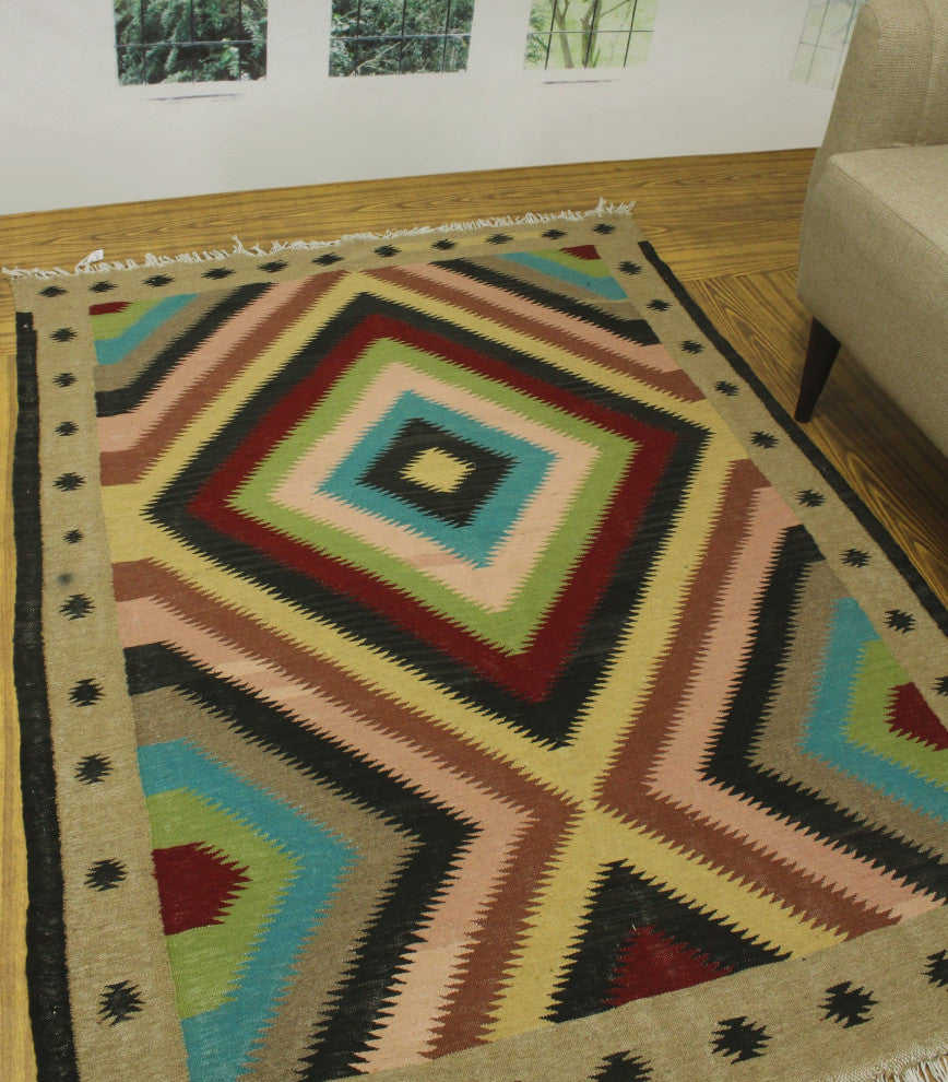Sangat Kilim Mikenn Lt. Brown Rug