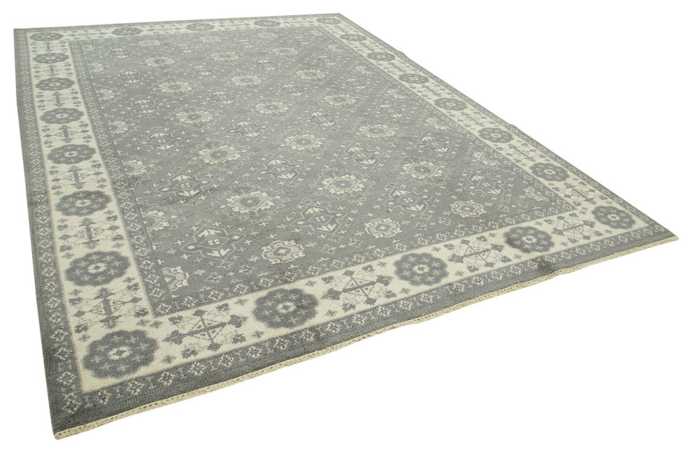 Rug N Carpet - Handwoven Oriental 8' 10" x 11' 10" One-of-a-Kind Grey Oushak Rug