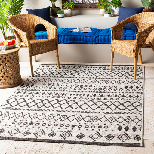 Surya Eagean EAG-2341 2'7"x10' Rug, White/Black