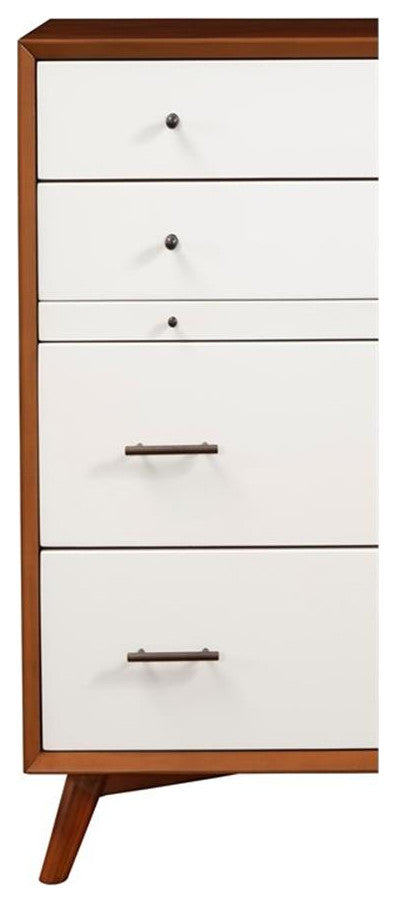 Alpine Furniture Flynn Mid Century Multi-function Wood Chest in Acorn-White