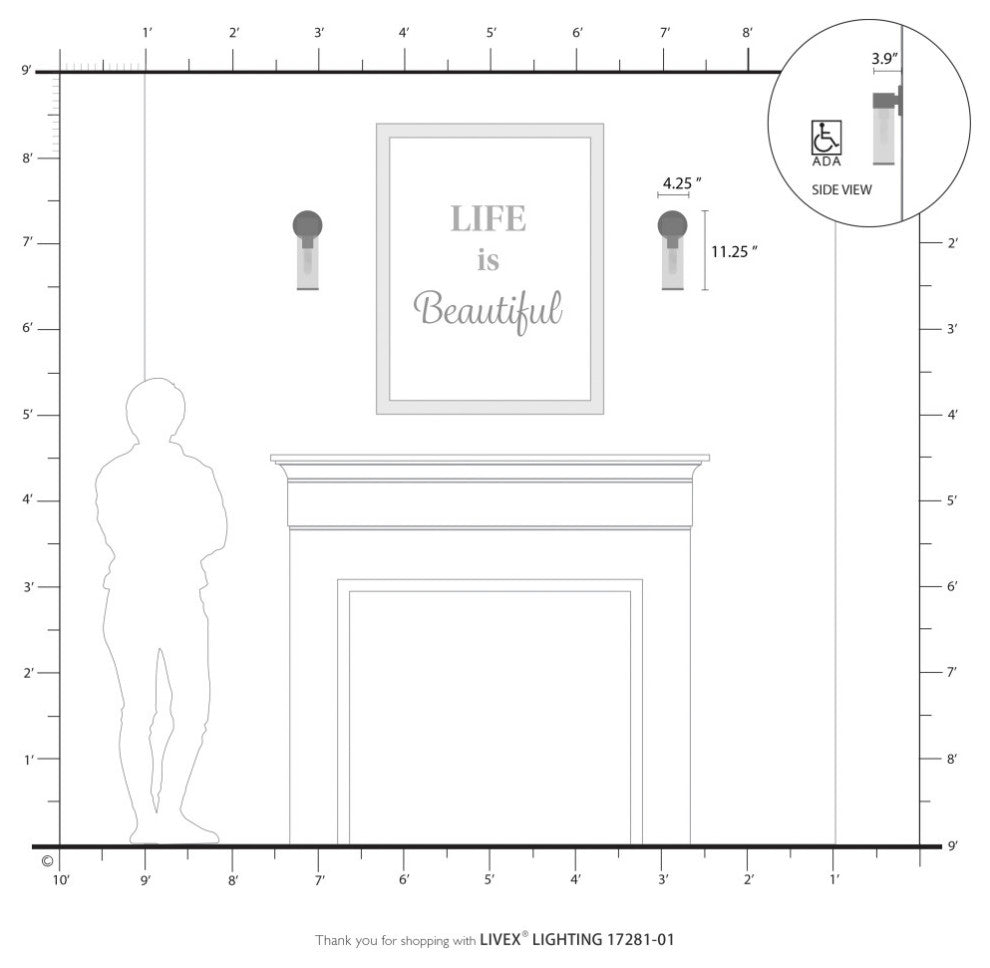Banca 1 Light Antique Brass ADA Single Sconce