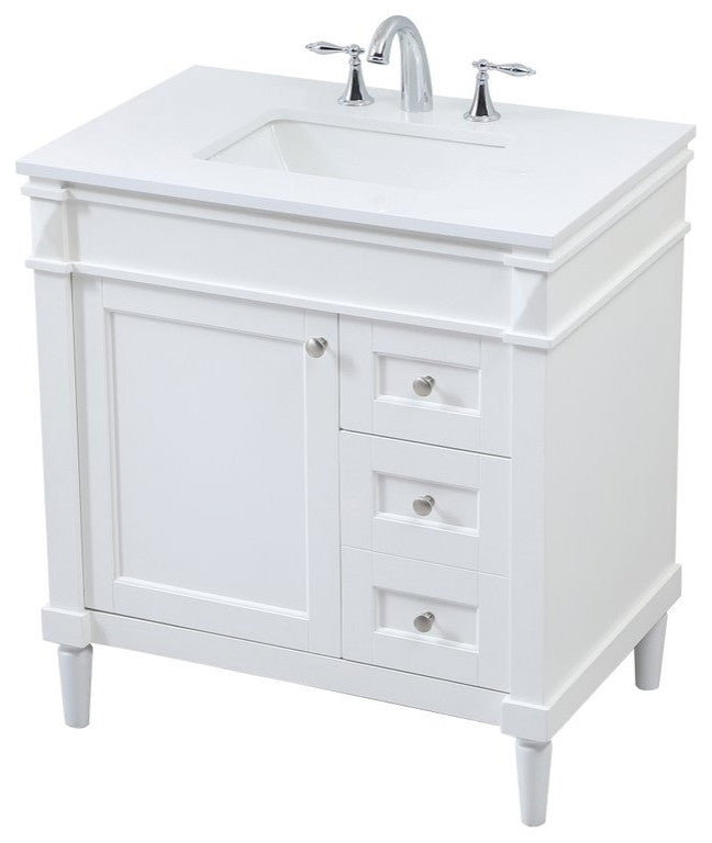 Home Living 21" Transitional White-Light Bathroom Vanity