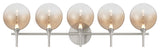 Iissa, Vanity, 5Lt, Satin Nickel, Amber Glass