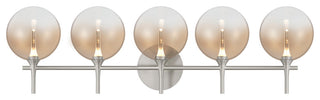 Iissa, Vanity, 5Lt, Satin Nickel, Amber Glass