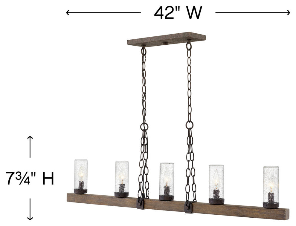 Hinkley Sawyer Five Light Linear, Sequoia
