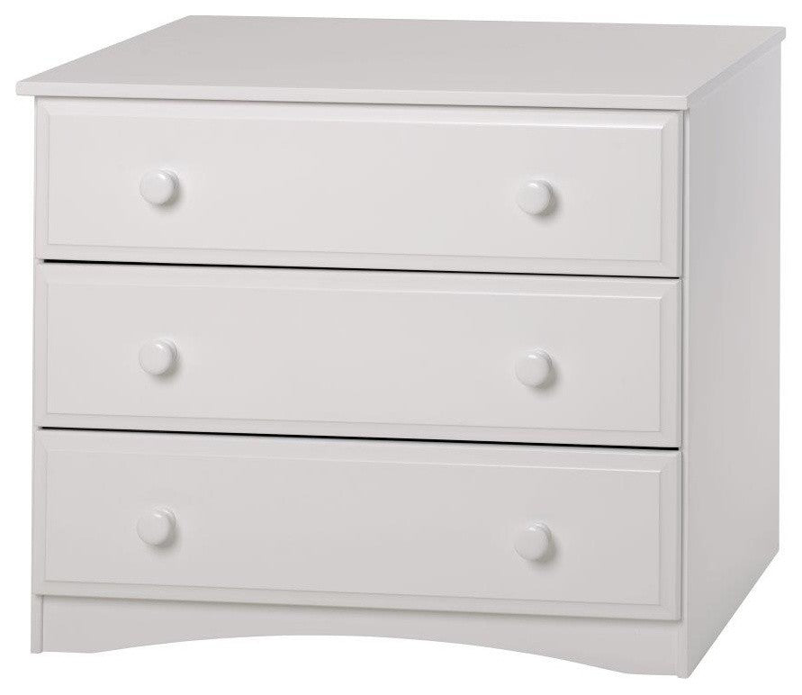 Essentials Three Drawer Dresser, White Finish