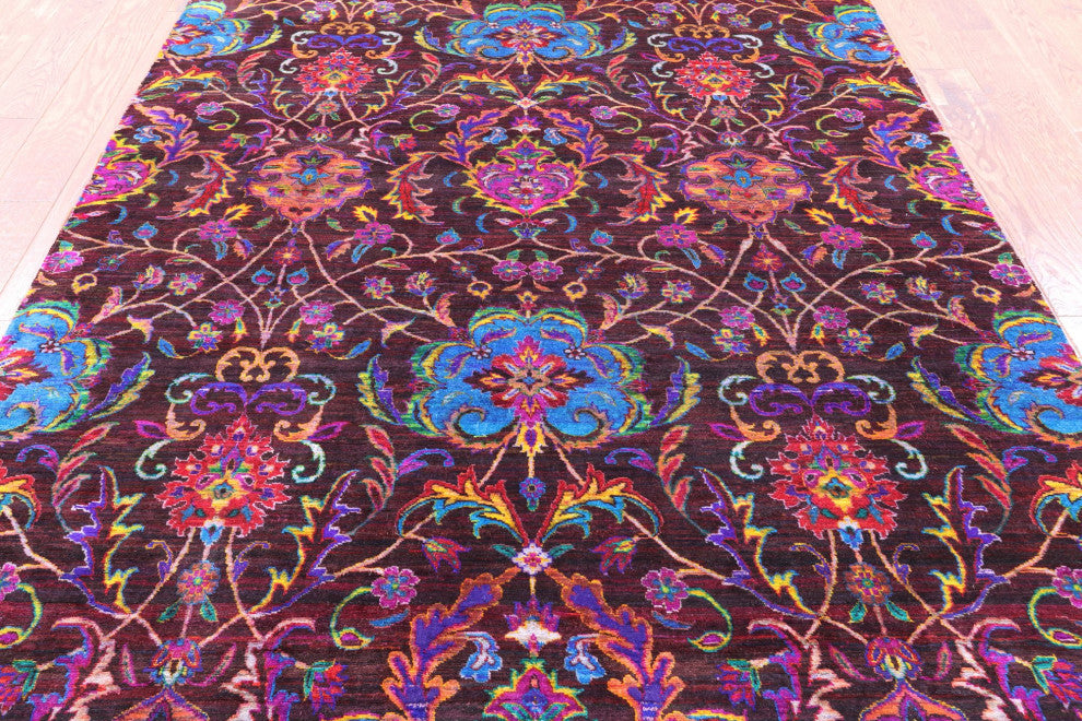 5' 8" X 7' 9" Persian Silk Hand Knotted Rug Q6807