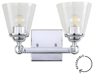 Marion Hurricane Metal, Glass Vanity Light, Chrome, 2-Light