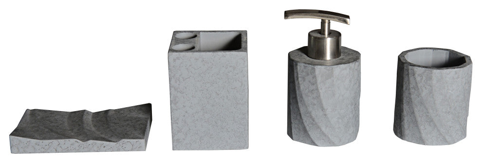 Alfi Brand Abco1019 4 Piece Solid Concrete Bathroom Accessory Set