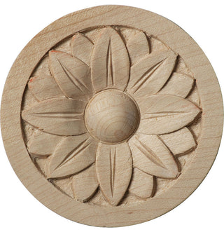 2 3/4"W x 2 3/4"H x 1/4"P Bedford Rosette, Alder