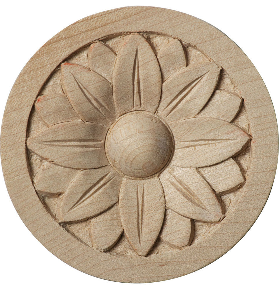 2 3/4"W x 2 3/4"H x 1/4"P Bedford Rosette, Alder