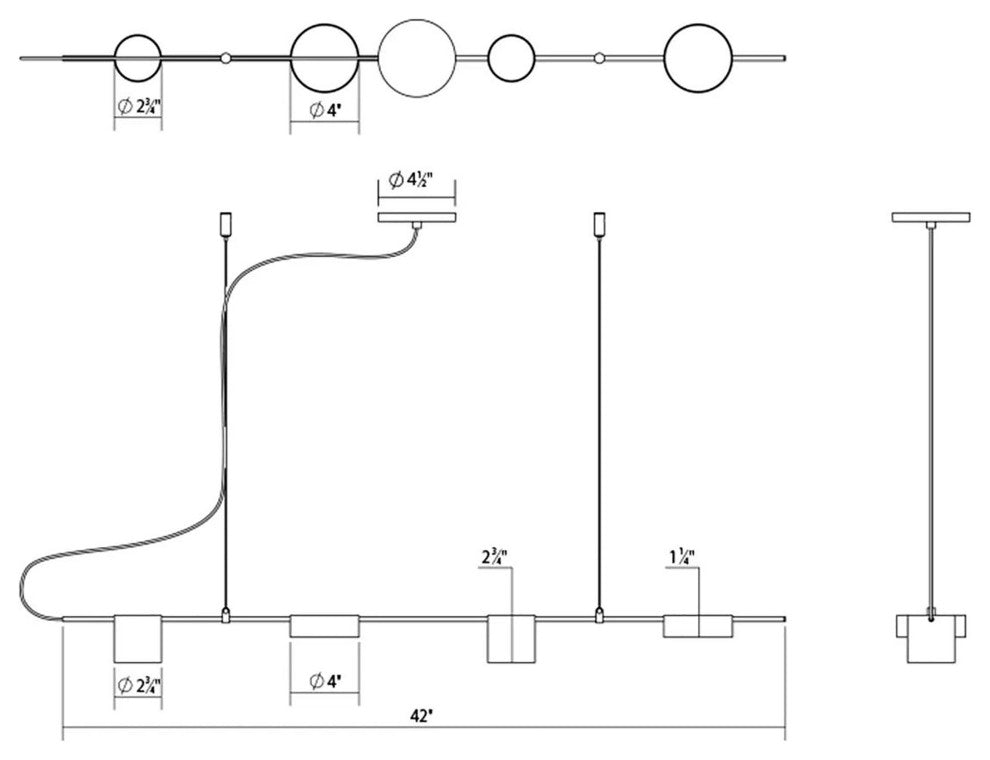 Sonneman 2884 Counterpoint 42"W Integrated LED Suspension Linear - Satin White