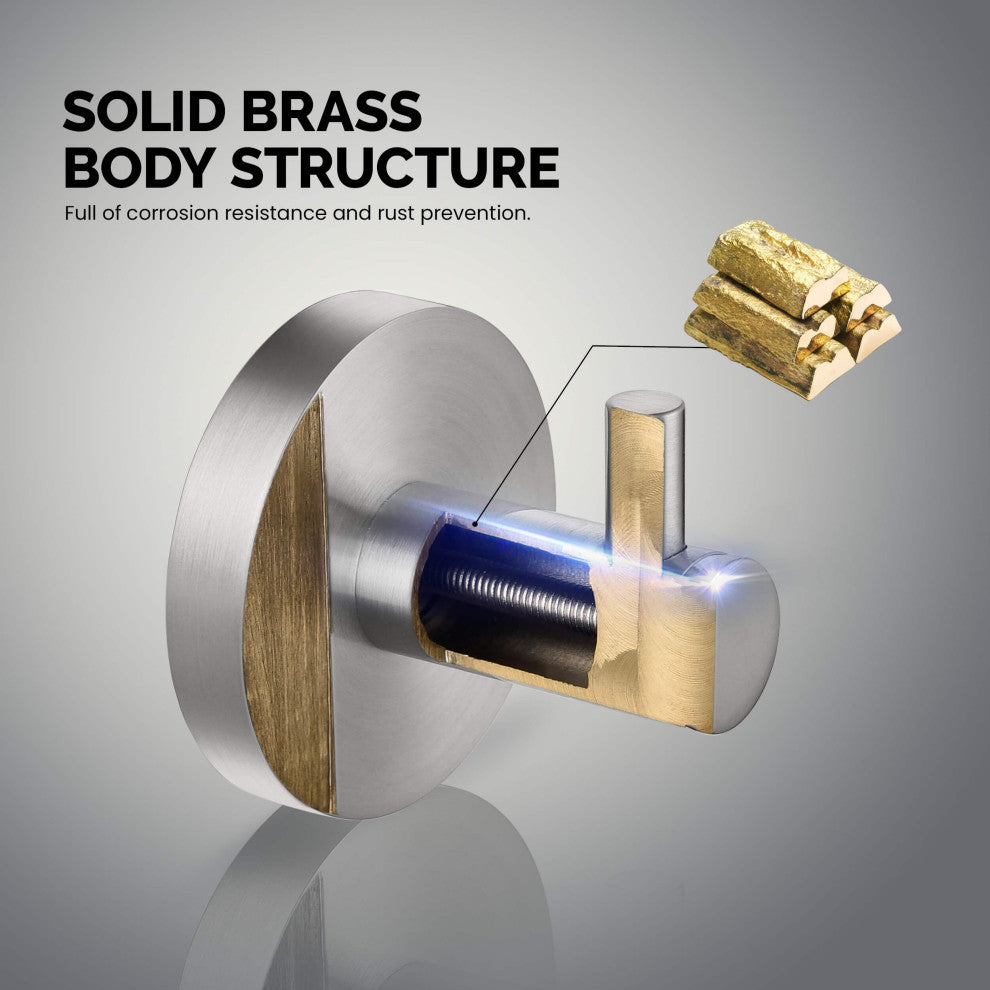 Circular 4-Piece Bathroom Hardware Set, Brushed Nickel