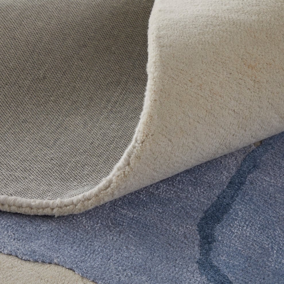 Ramiro R8887 Transitional/Industrial/Casual Rug, Blue, 10'x14'