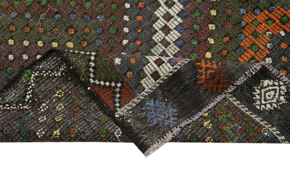 Rug N Carpet - Hand-knotted Turkish 6' 1'' x 9' 9'' Vintage Wool Kilim Rug