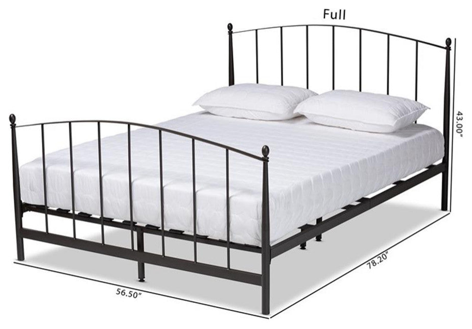 Baxton Studio Lana Black Finished Metal Queen Size Platform Bed