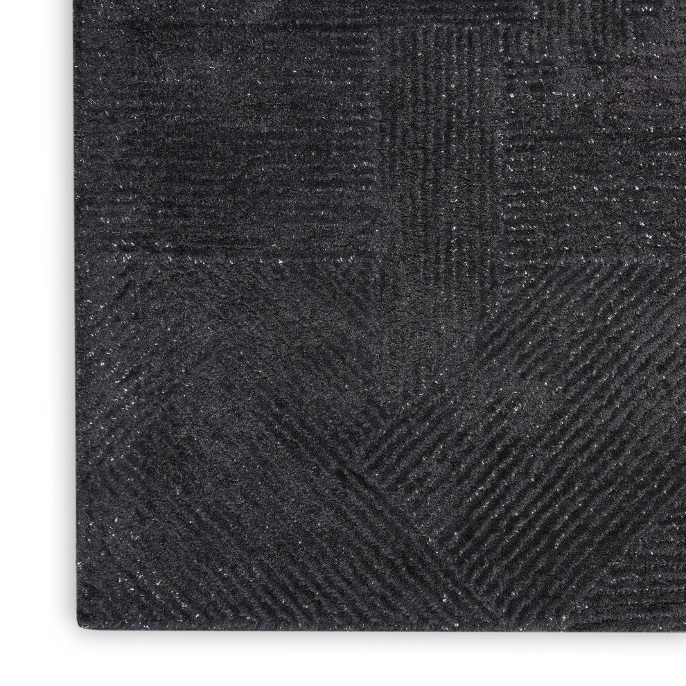 Michael Amini Ma30 Star 4' x 6' Black Modern Indoor Area Rug