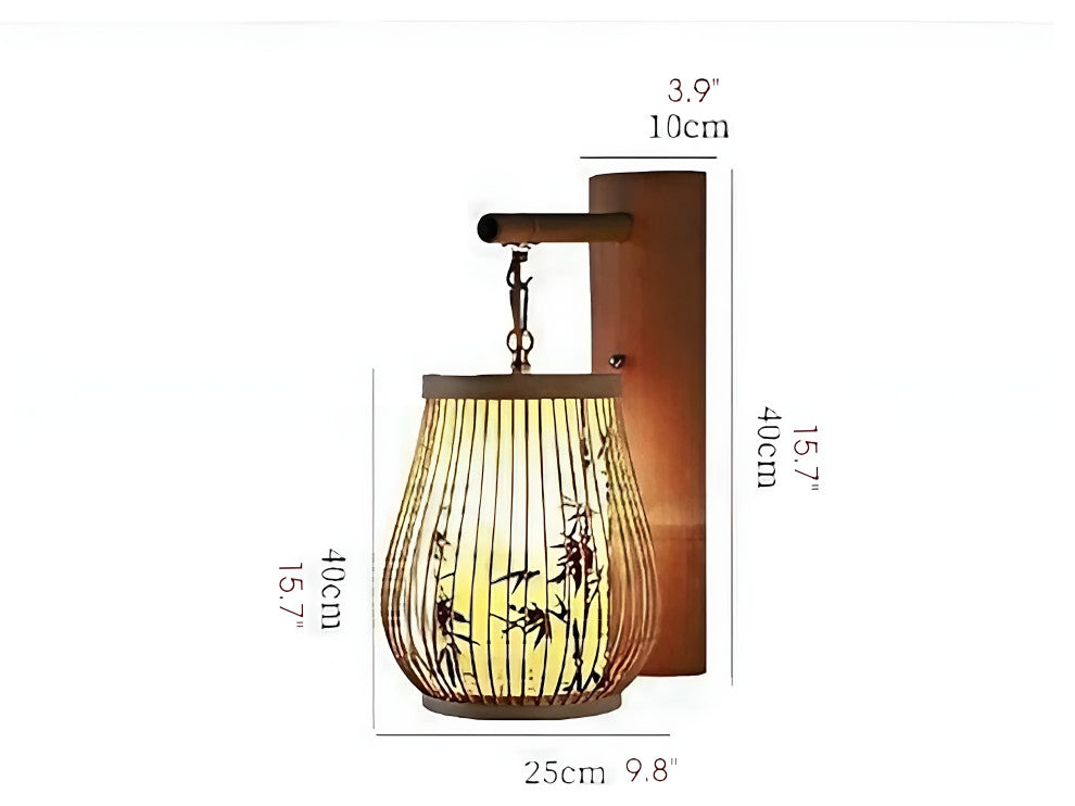 Jona | Luxury Japanese Bamboo Wall Lamp, E
