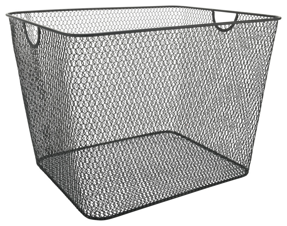 Silver Mesh Open Bin Storage Basket Organizer 2040