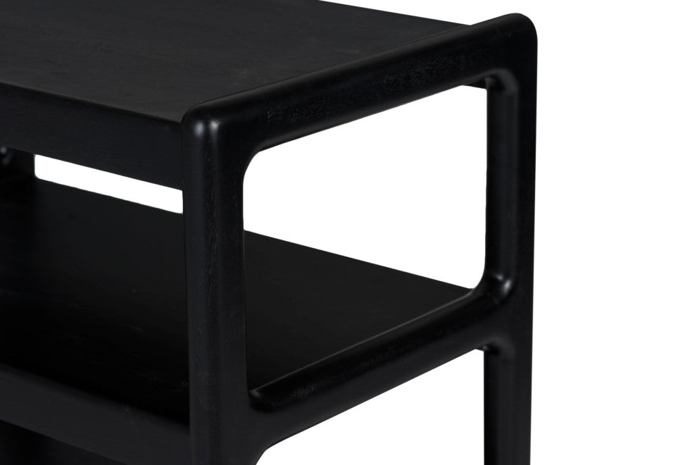 Chris Solid Wood Side Table - Charcoal