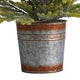 26" Pine Natural Look Faux Xmas Tree W/ 35 White Lights, Rustic Metal Planter