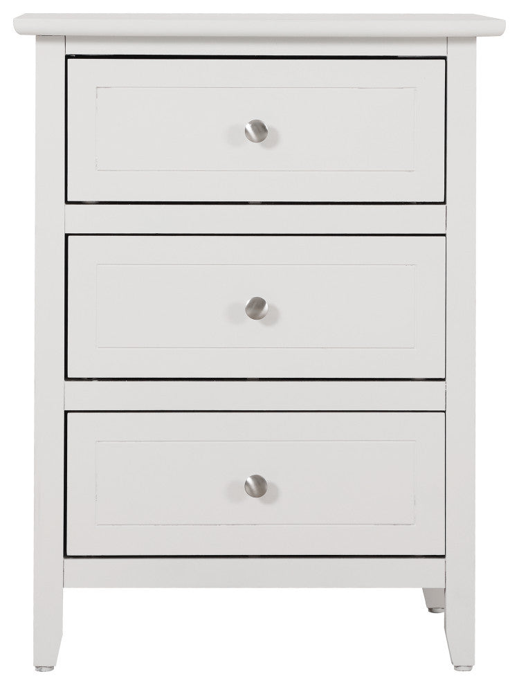 Daniel 3-Drawer Nightstand (25 in. H x 19 in. W x 15 in. D), White