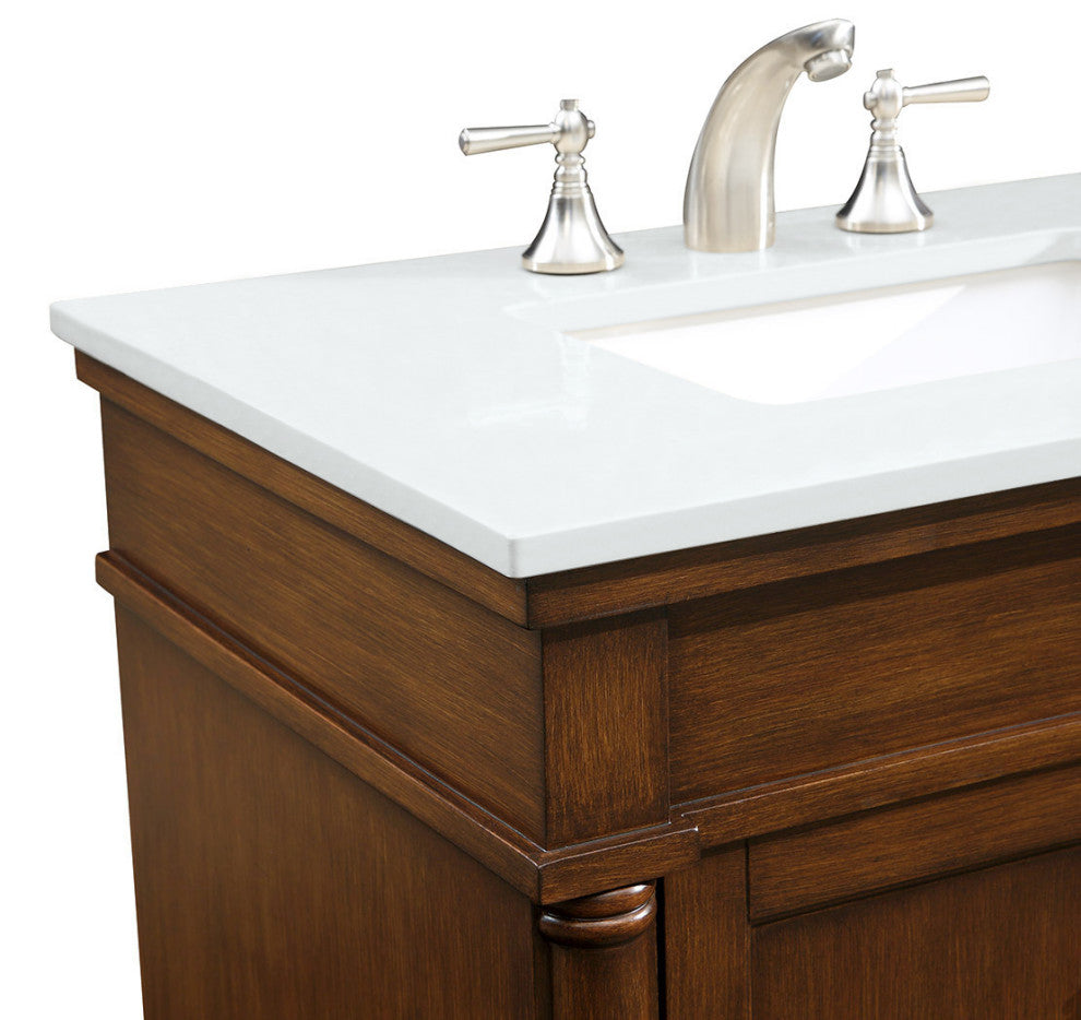Home Living 30" Single Vanity, Vintage Mint With Engineered Marble Top