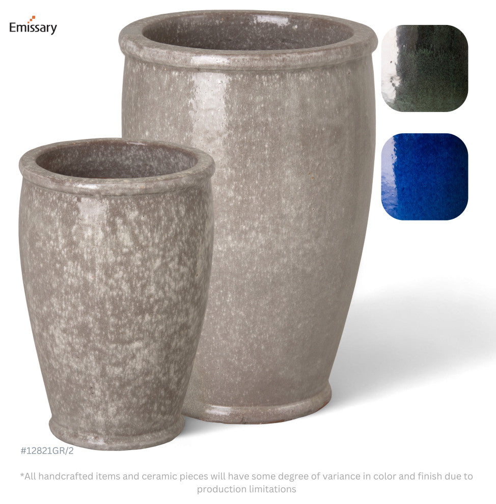 Round Planter, Gray Lg 18X27"H