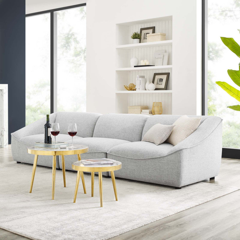 Sofa, Fabric, Gray, Modern, Living Lounge Room Hotel Lobby Hospitality
