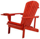 Earth Collection Adirondack Chair With phone and cup holder, Red, One Adirondack
