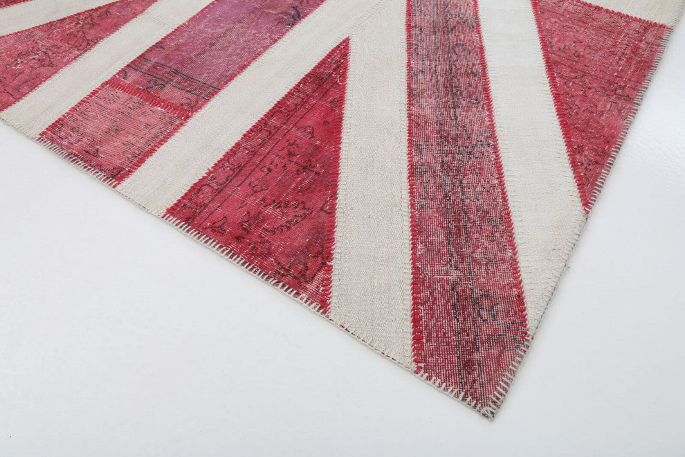 Rug N Carpet - Hand-knotted Oriental 6' 9'' x 9' 11'' Flag Patchwork Rug