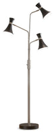 HOMEGLAM Bonnie 3-light Tree Floor Lamp, Brushed Nickel/Black