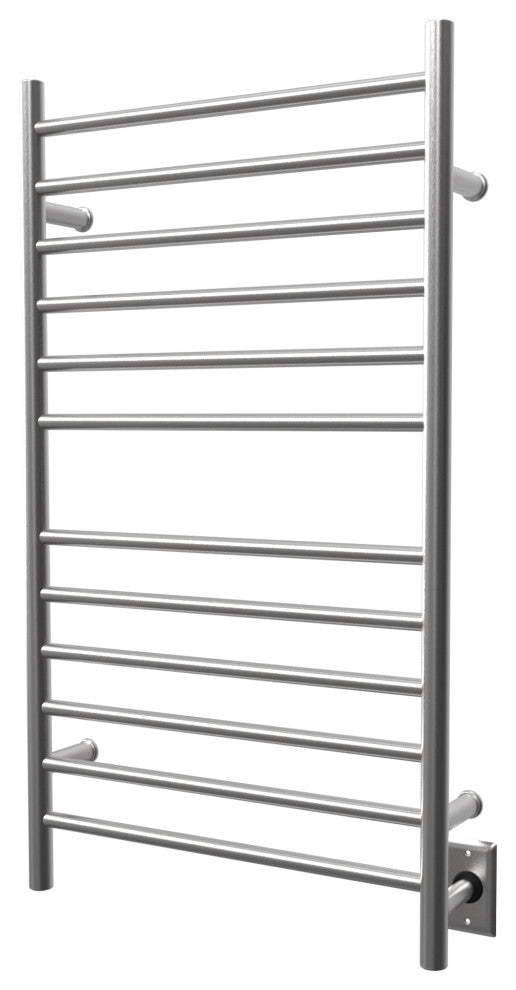 Amba Radiant Large Hardwired Straight Heated Towel Rack, Brushed