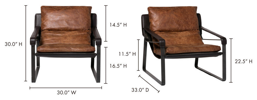 Connor Club Chair Open Road Brown Leather