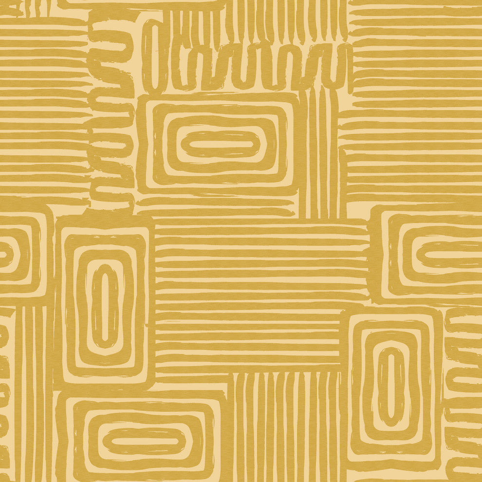 Emily Rayna Yellow Pathways Peel and Stick Wallpaper