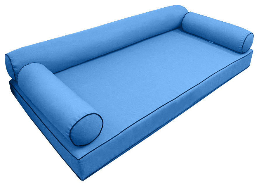 Style6 Queen Contrast Trim Mattress Bolster Pillow Outdoor Slip Cover ONLY AD102
