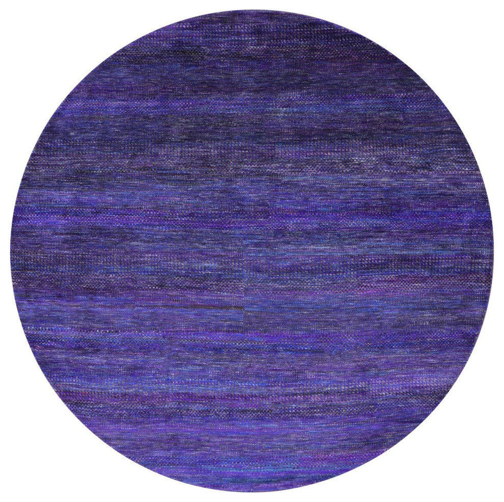 8' Round Super Savannah Gabbeh Wool and Silk Hand Knotted Rug Q6102