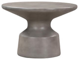 Sephie Round Pedastal Coffee Table, Gray Concrete
