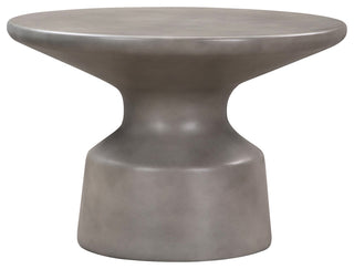 Sephie Round Pedastal Coffee Table, Gray Concrete