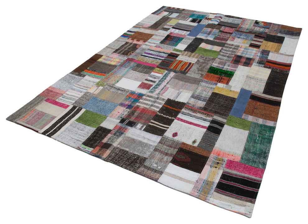 Rug N Carpet - Handmade Oriental 6' 6'' x 9' 10'' Rustic Patchwork Kilim Rug